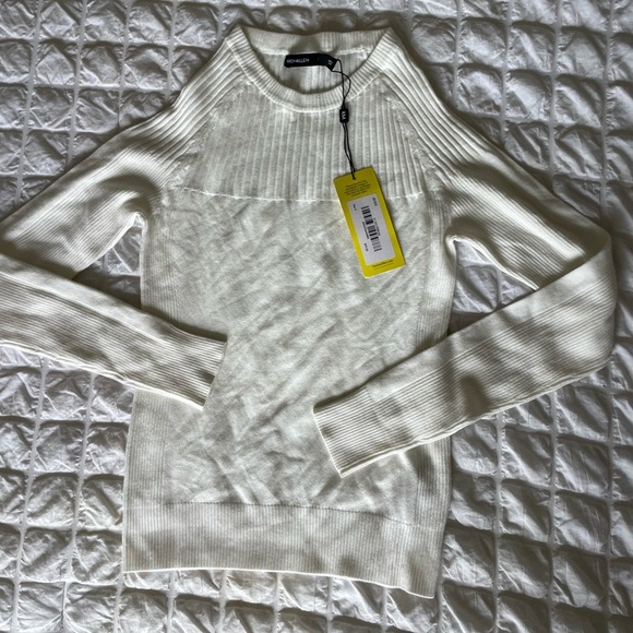 Karen Millen White Sweater with Ribbed Detailing - Picture 1 of 10